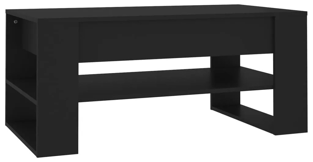 Fekete szerelt fa dohányzóasztal 102x55x45 cm