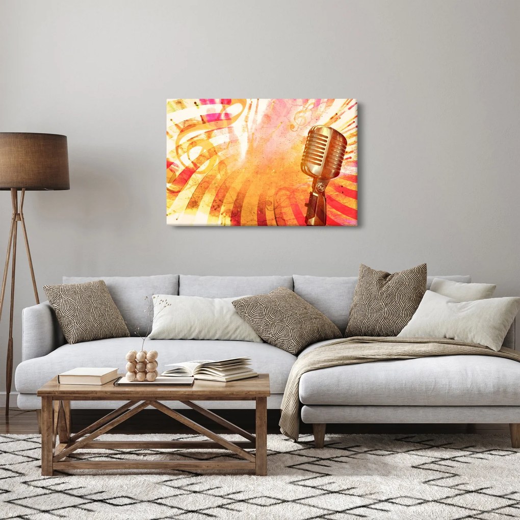 Kép - Retro mikrofon (90x60 cm)