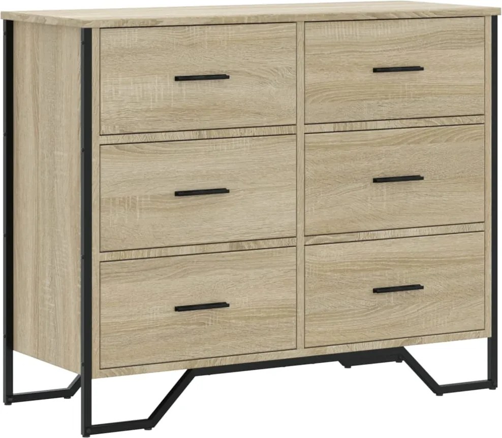 vidaXL sonoma tölgy színű szerelt fa komód 91 x 35,5 x 74,5 cm