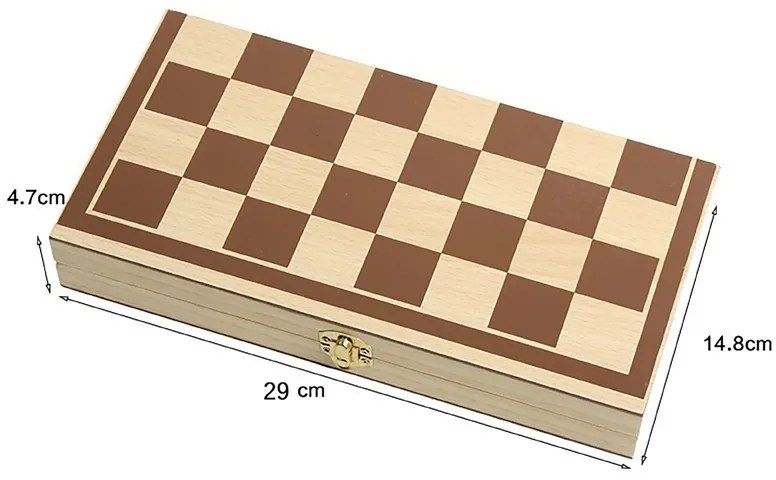 Procart Sakkjáték, 32 figura, méret 29,5 x 29,5 x 3,5 cm, fa tábla