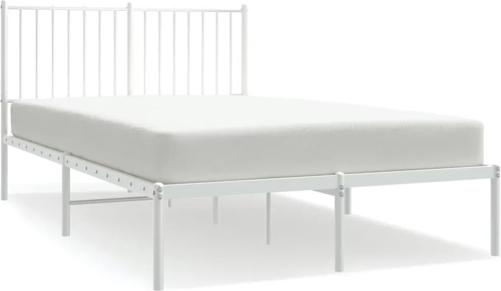 vidaXL fehér fém ágykeret fejtámlával 120 x 200 cm