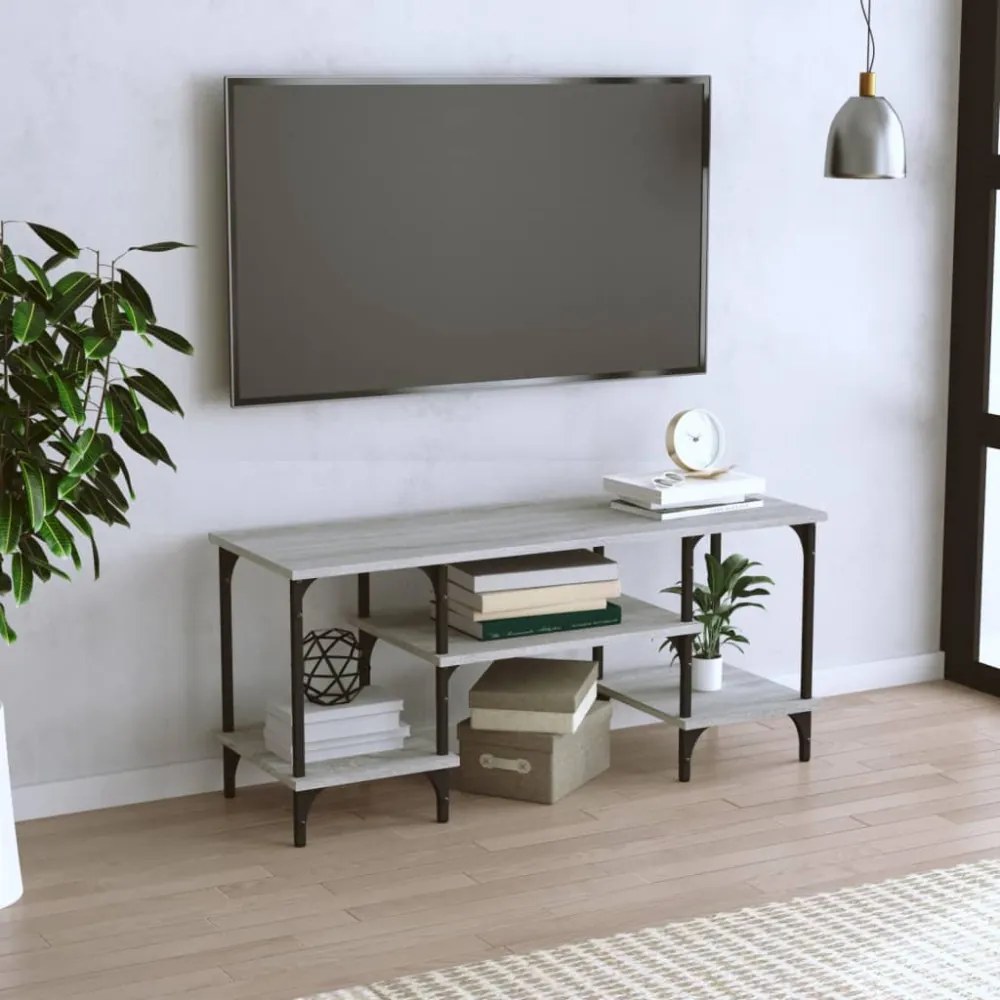 szürke sonoma színű szerelt fa TV-szekrény 102x35x45,5 cm