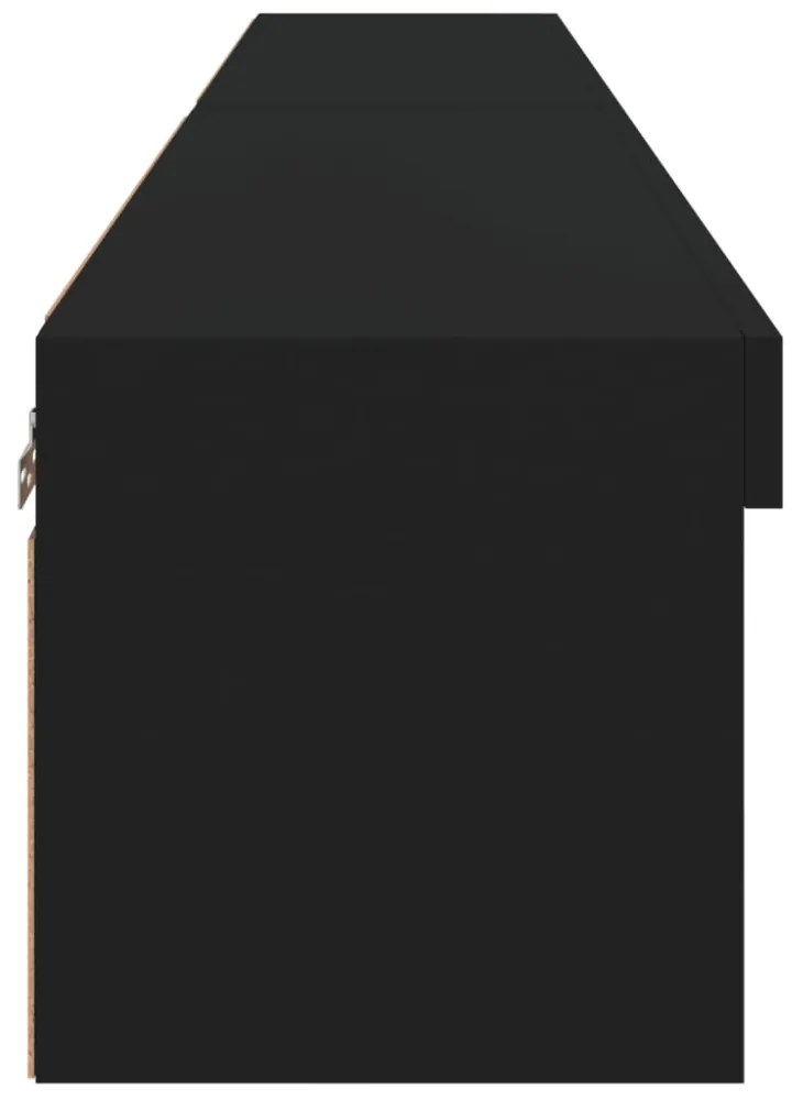 2 db fekete TV-szekrény LED-világítással 80x30x30 cm