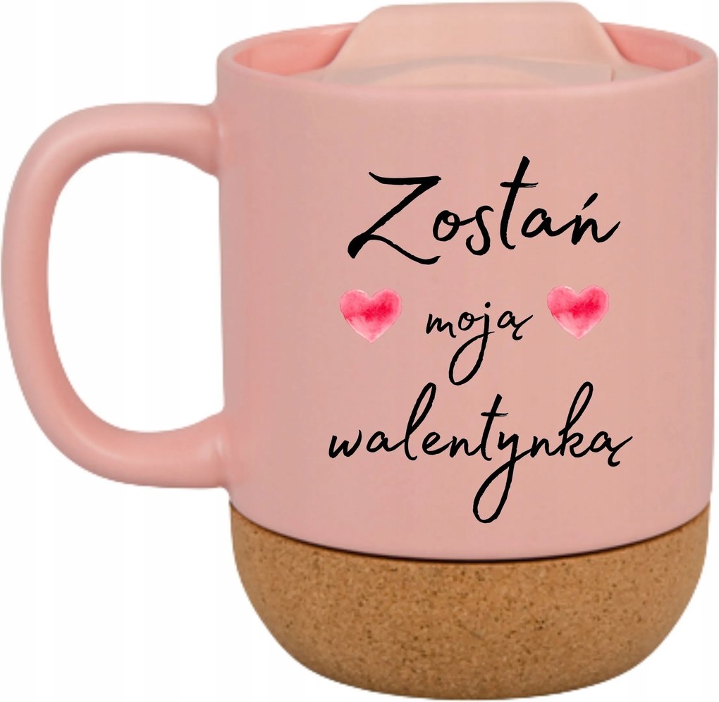 Bögre Rózsaszín Parafa Vicces Valentin Napi Ajándék Legyél Az Én Valentinom