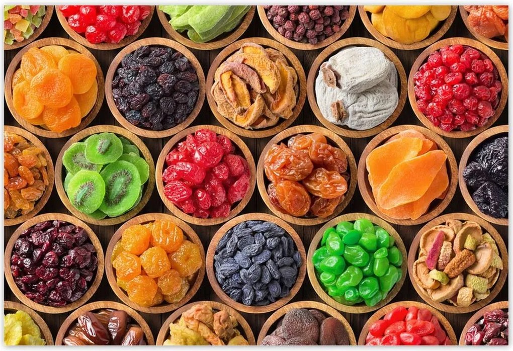 Fotótapéták 200x135 Aszalt gyümölcsök tálakban