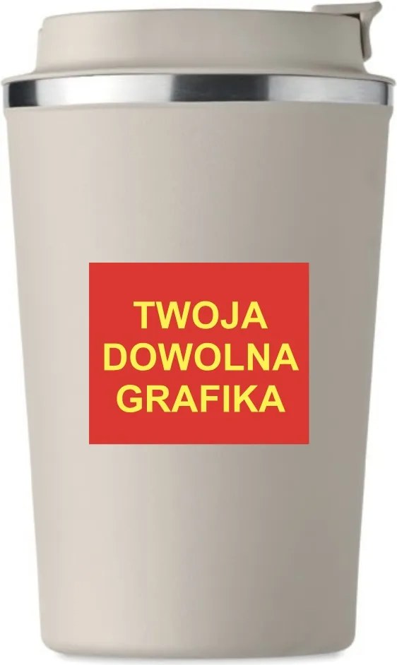 Prémium termo bögre tetszőleges Grafikával fotó nyomtatással Bézs KT_176