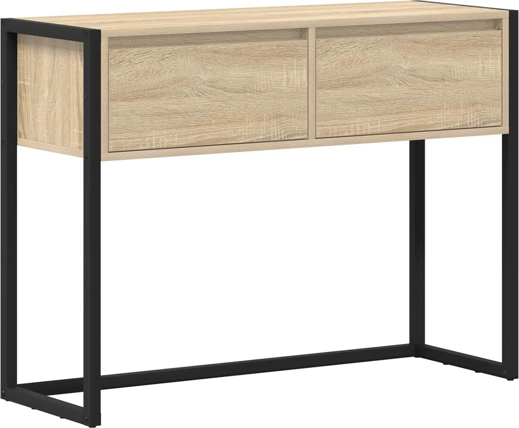 vidaXL Végasztal fiókkal tárolóval Sonoma 100 x 36 x 75 cm Faanyag