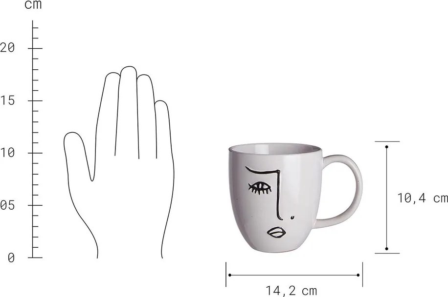 LINE ART bögre arc motívummal 350ml