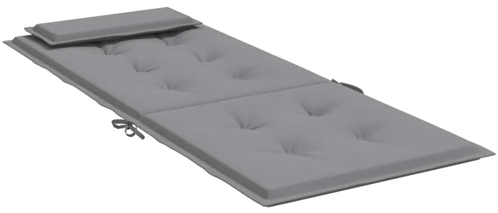 6 db szürke oxford-szövet magas háttámlájú székpárna