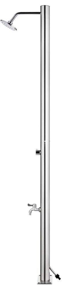 vidaXL rozsdamentes acél kerti zuhany barna aljjal 220 cm