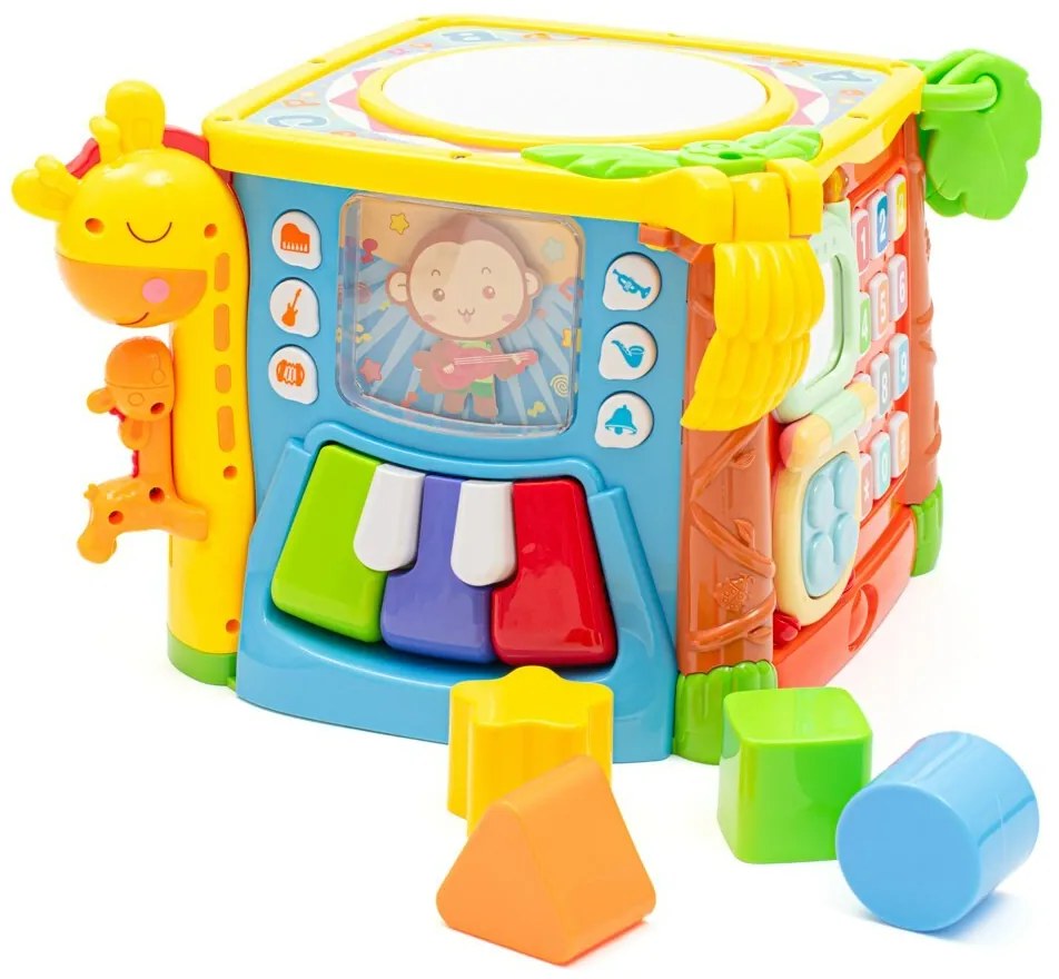Baby Mix Interaktív zenei fejlesztő kocka, sárga