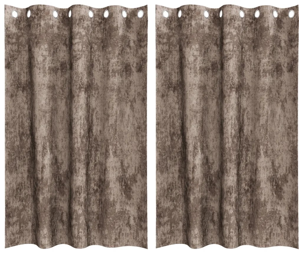 Grommet Függönyök Cappuccino Poliészter 140 x 175 cm