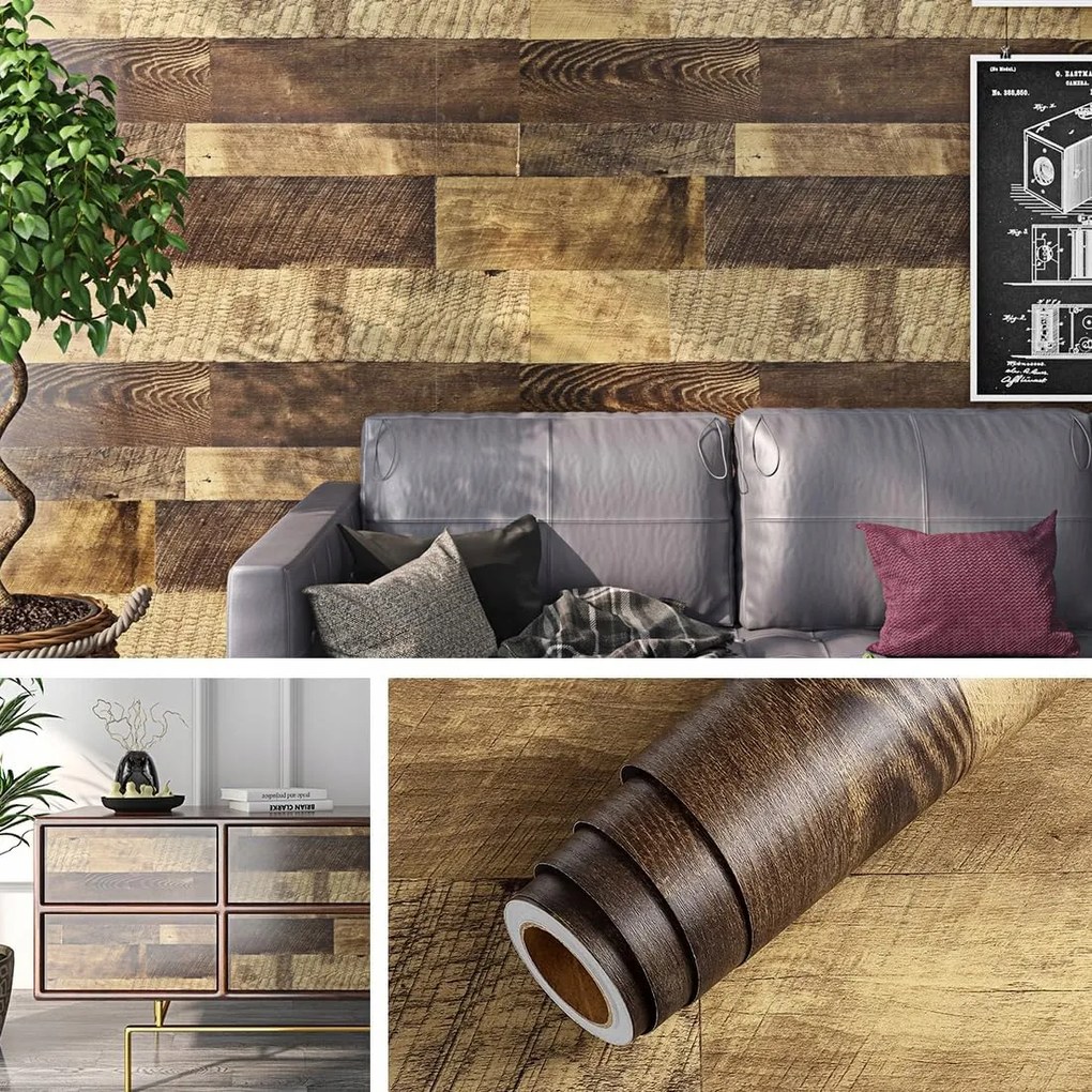 Öntapadós furnér vinil tapéta – Fa hatás, 40cm x 10m