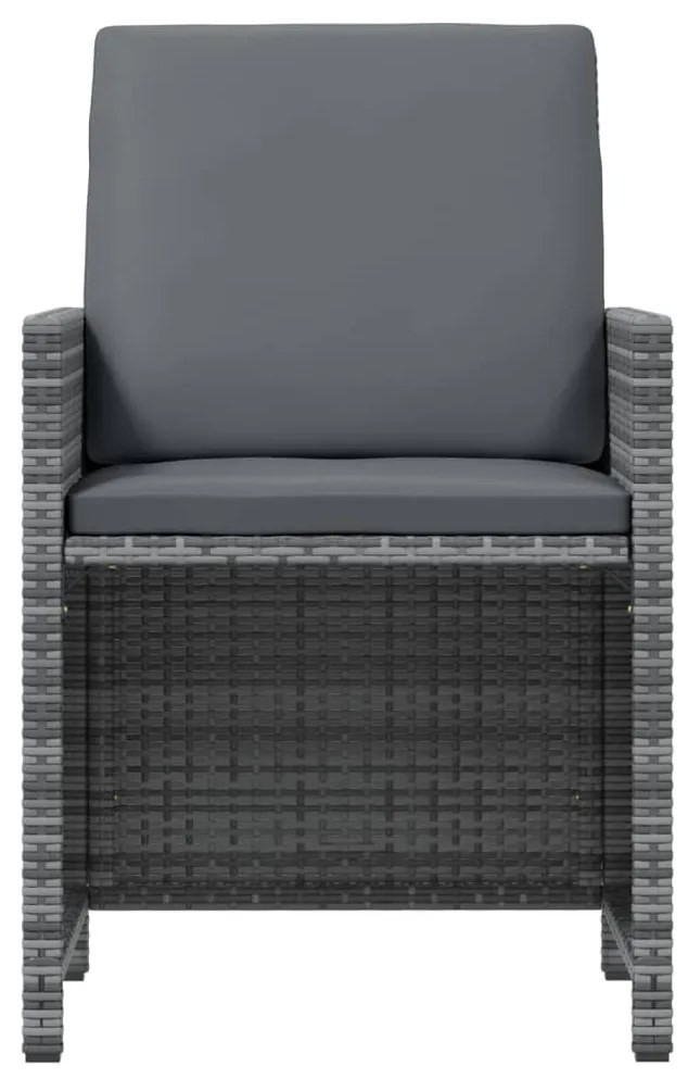 21 részes szürke polyrattan kerti étkezőgarnitúra párnákkal