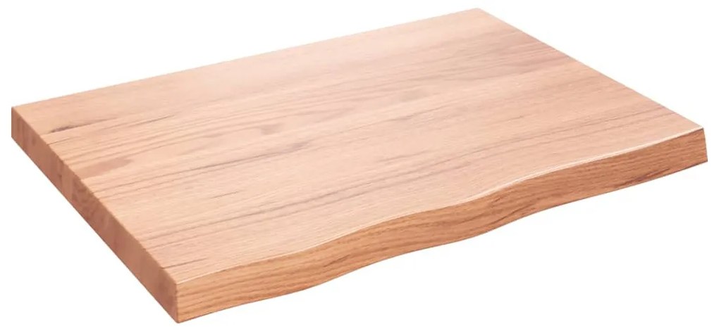 világosbarna kezelt tömör tölgyfa fali polc 80x60x(2-6) cm