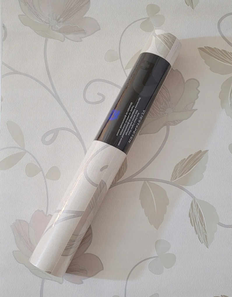 Tapéta bézs virágok, levelek 42041-30