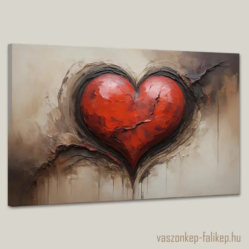 Absztrakt szív falikép – érzelmek a vásznon, prémium minőség 60x40 cm