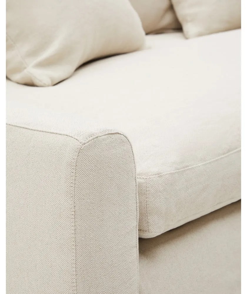 Bézs len kanapé 230 cm Zenira – Kave Home