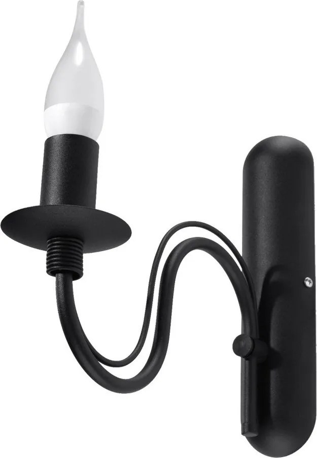 Fekete fém fali lámpa Fiorano – Sollux