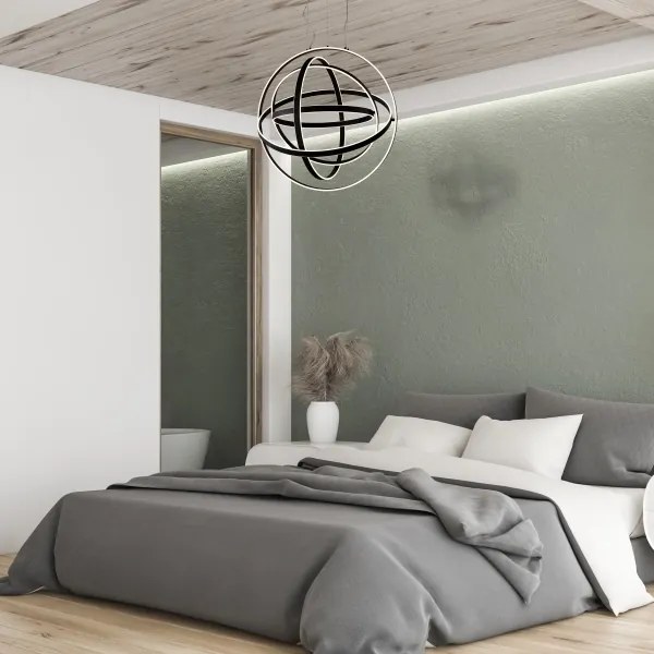 LED Csillár zsinóron COPERNICUS 1xLED/260W/230V fekete