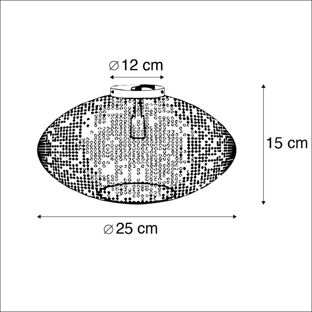 Keleti mennyezeti lámpa fekete arannyal 25 cm - Radiance