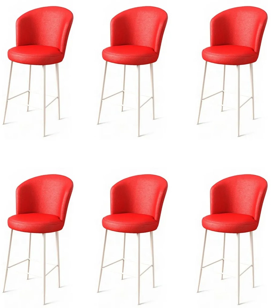 Uras Red and White bárszék szett, 6 db, 6 db