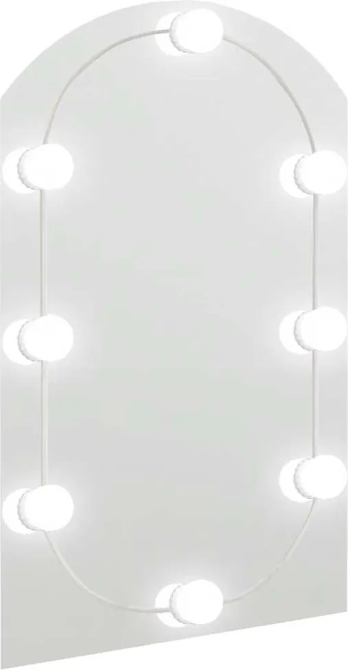vidaXL ívelt üvegtükör LED-lámpákkal 60 x 40 cm
