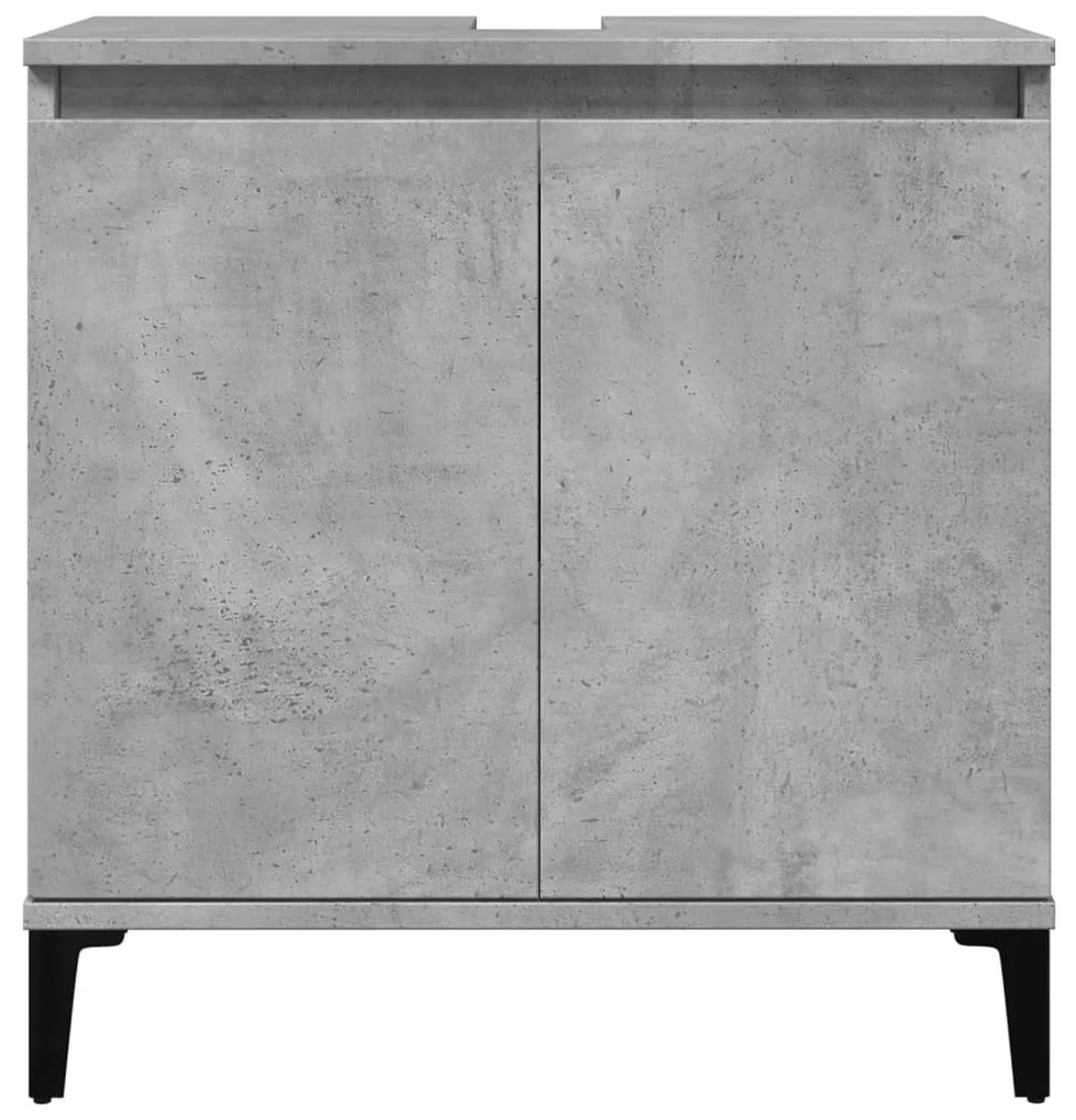 betonszürke szerelt fa mosdószekrény 58x33x60 cm