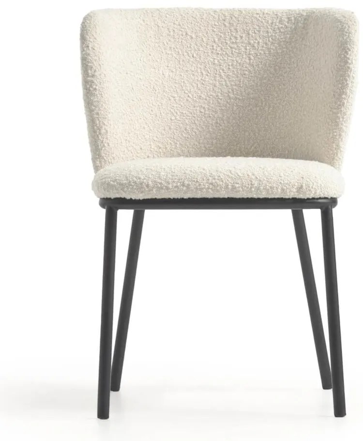 Fehér kárpitozott étkezőfotel Ciselia – Kave Home