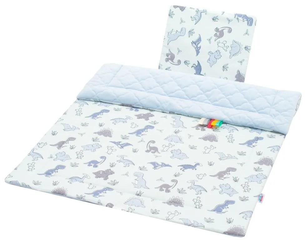 Kétoldalas együttes Velvet New Baby babakocsiba dinoszauruszok szürke