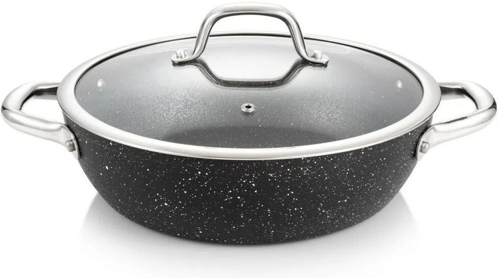 Tescoma Mély serpenyő fedovel PRESIDENT Stone 26 cm átmérőjű, 26 cm