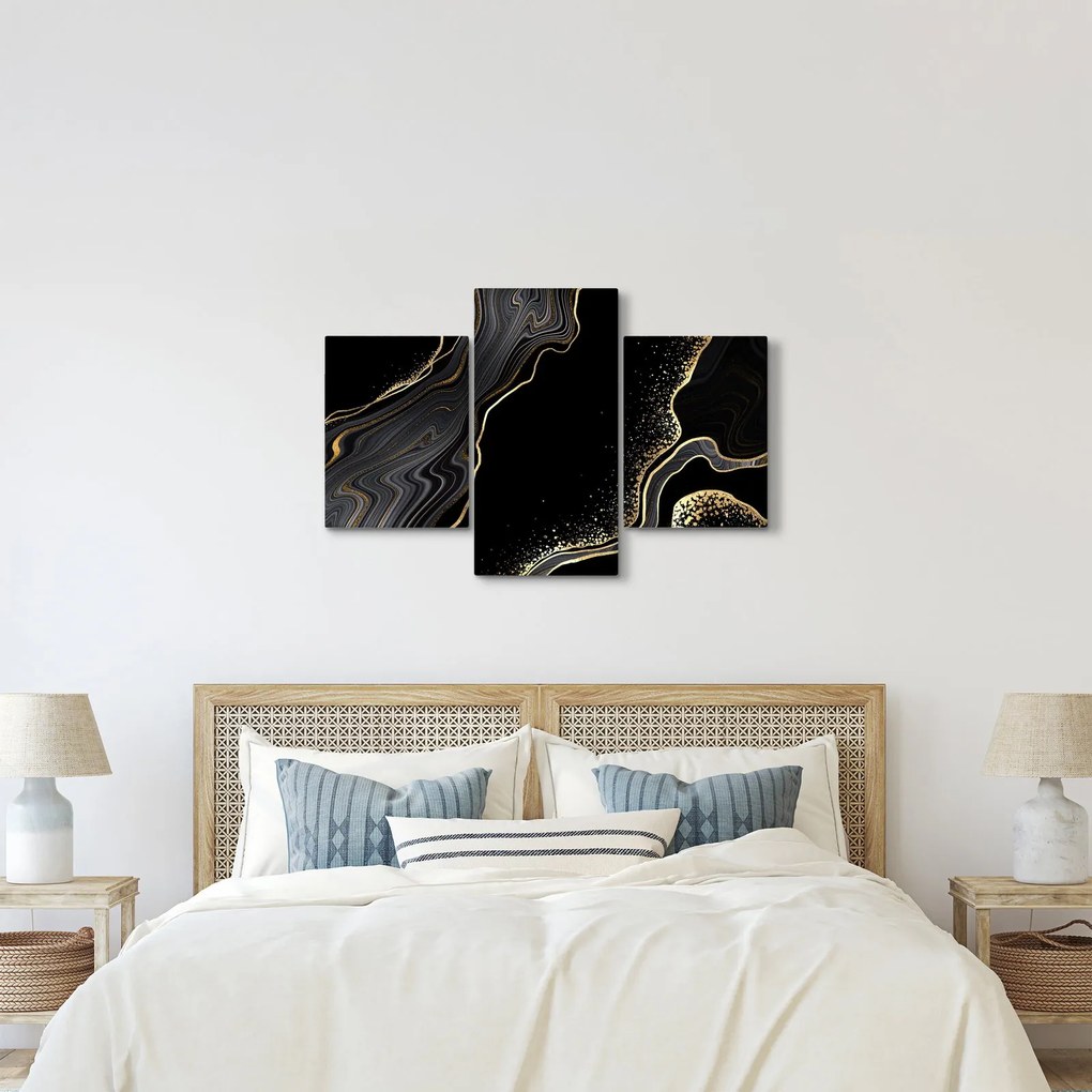 Kép - Fekete és arany márvány (90x60 cm)