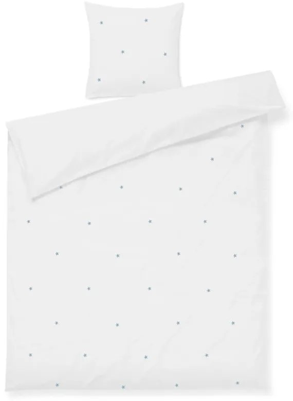 Fehér egyszemélyes pamut-perkál ágyneműhuzat 140x200 cm Daisy – JUNA