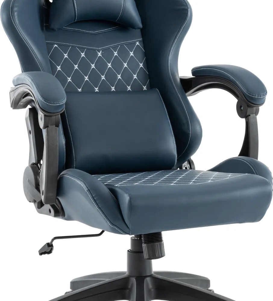 Irodai/gamer szék, kék, teherbírás 150 kg, SAMIE