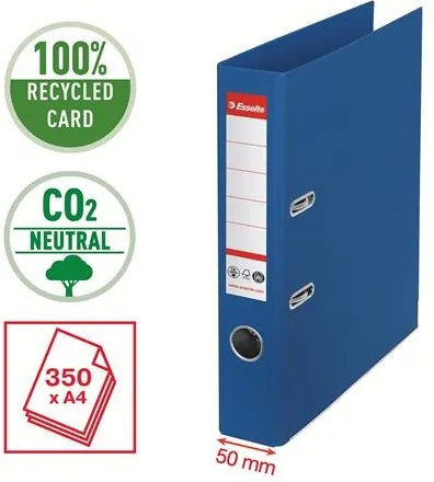 Iratrendező, 50 mm, A4, környezetbarát, élvédő sínnel, ESSELTE No.1, kék (E627572)