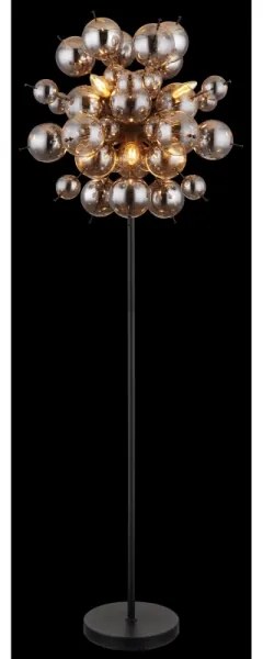 Globo 15633SS - Állólámpa UDO 6xE14/25W/230V fekete/füstös