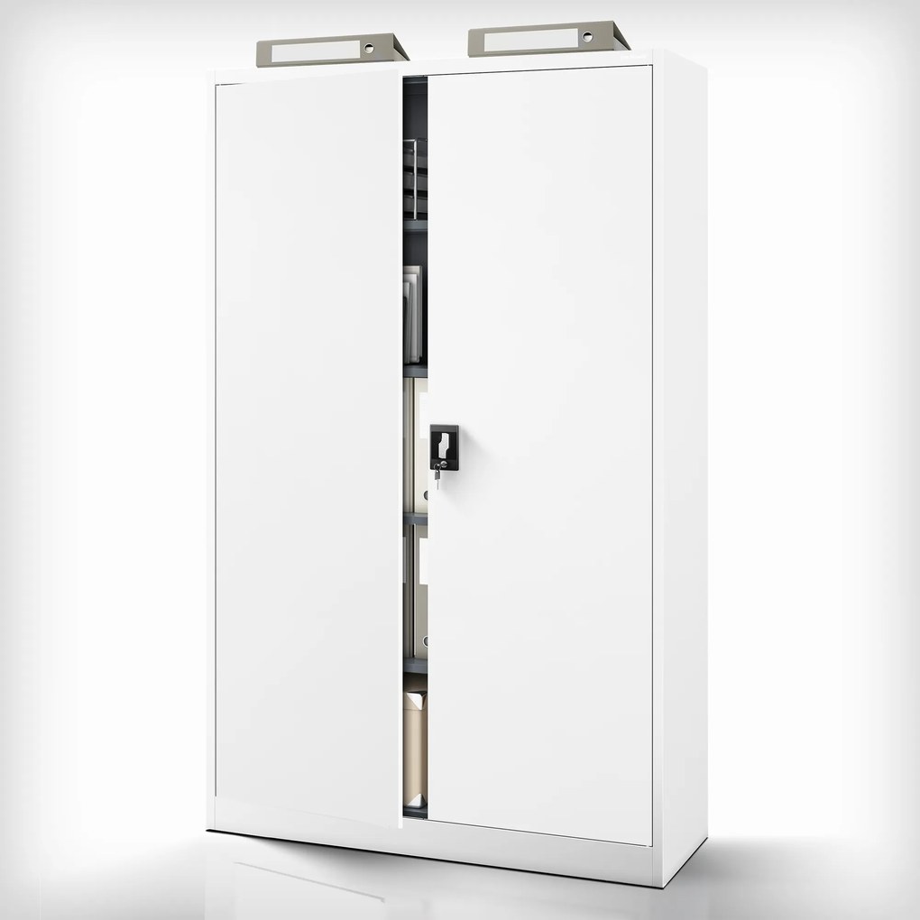 Fém iratszekrény JAN II, 1150 x 185 x 400 mm, fehér