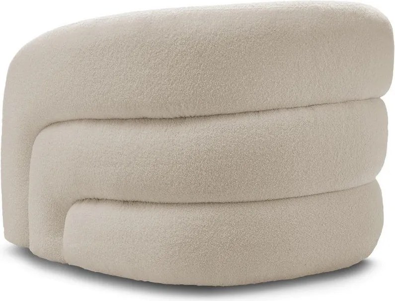 Bézs forgó buklé fotel Elina – Bobochic Paris