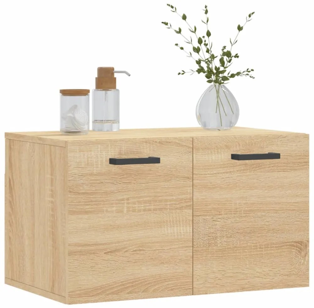 sonoma tölgy színű szerelt fa faliszekrény 60 x 36,5 x 35 cm