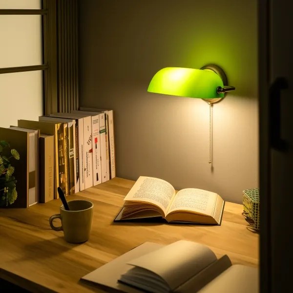 Brilagi - BANK OFFICE fali lámpa 1xE27/60W/230V sárgaréz/zöld