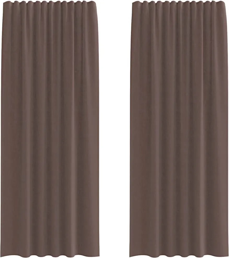vidaXL 2 db barna fátyolfüggönyök fülecske tetejével 140x260 cm