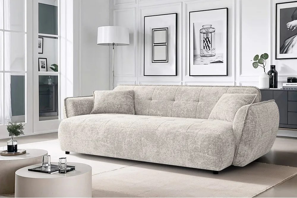 Bézs zsenília kanapé 250 cm Nelia Big – Ropez