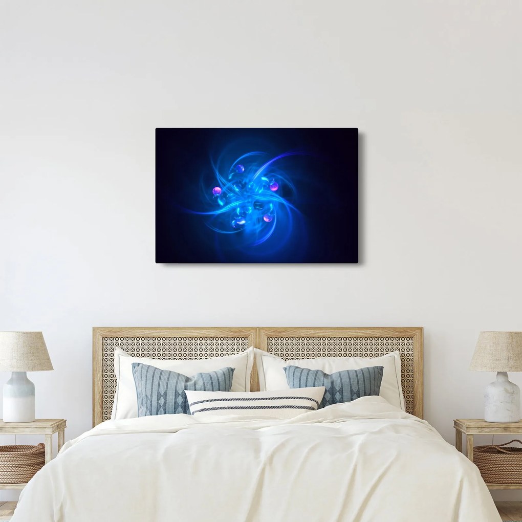 Modern kép kék absztrakció (90x60 cm)