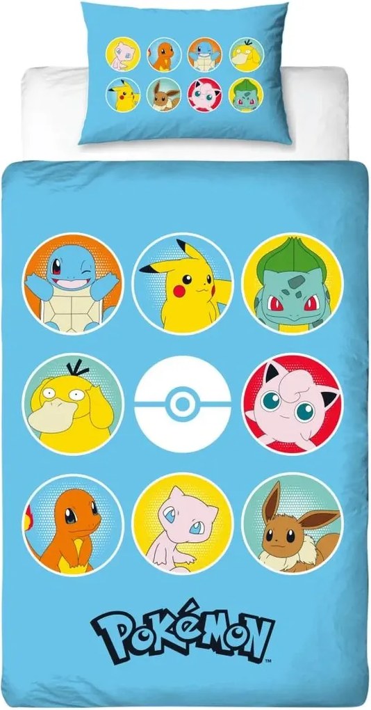 Gyerek ágynemű POKÉMON TEAM színes Ágyneműhuzat mérete: 70 x 80 cm | 140 x 200 cm