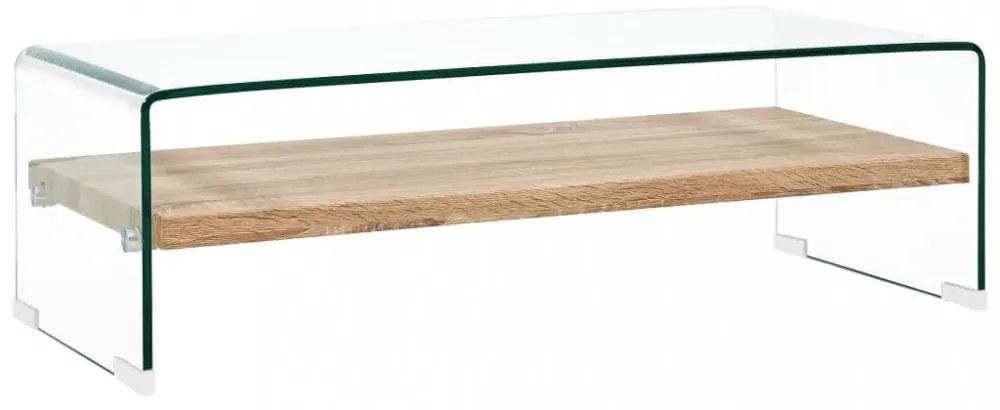 átlátszó edzett üveg dohányzóasztal 98 x 45 x 31 cm