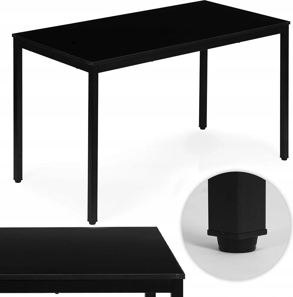 ModernHome Nord-bc Étkezőasztal, munkaasztal, 120 x 60 cm, fekete