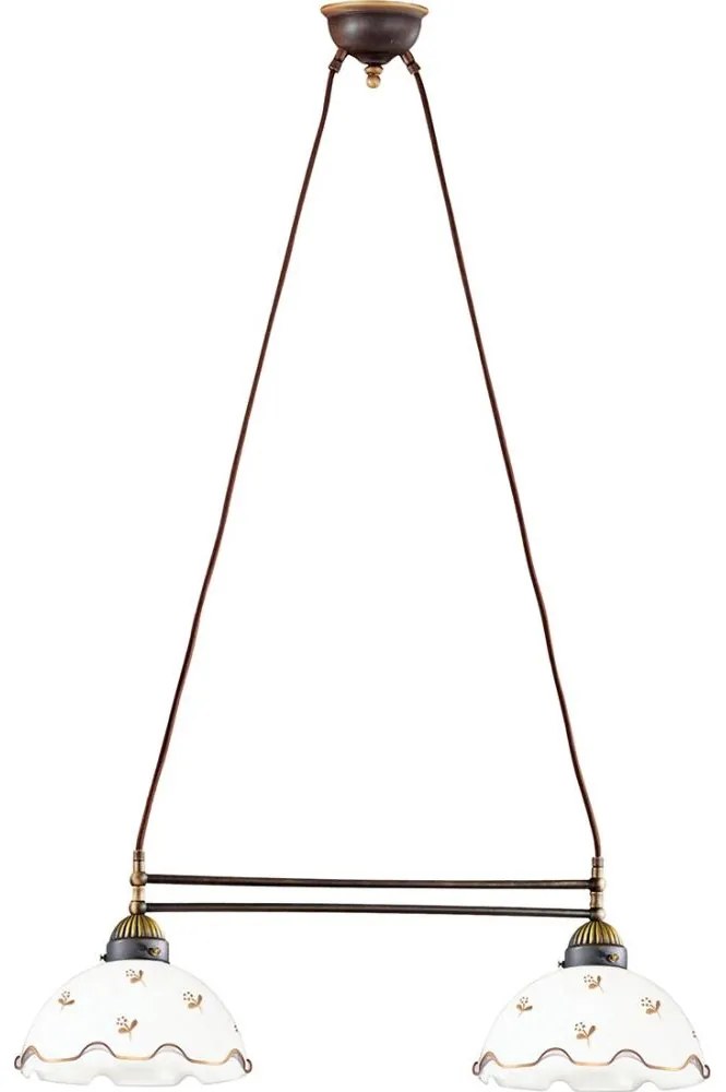 Kolarz 731.82.160 - Kábelre függesztett csillár NONNA 2xE27/75W/230V, virágos, rózsaarany