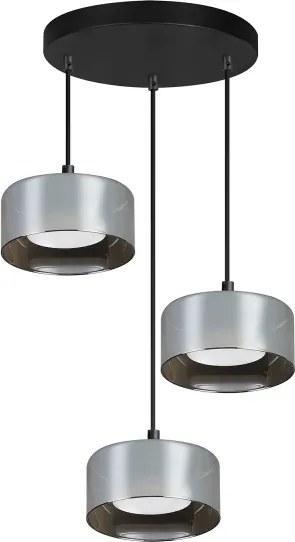 Brilagi - Kábelen függesztett csillár AURA LUX 3xGX53/30W/230V fekete/füstszínű