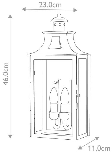 Elstead KENDAL - Kültéri fali lámpa KENDAL 2xE14/60W/230V IP44