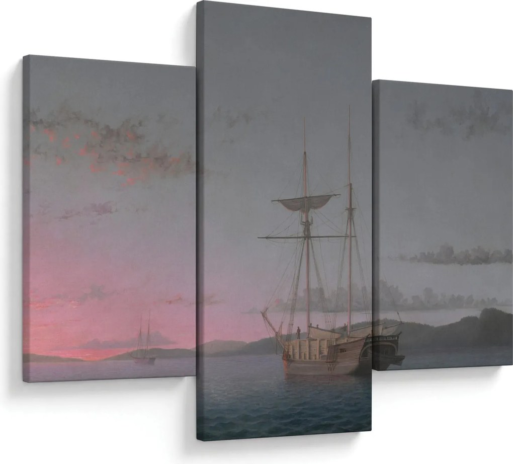 Kép - Fitz Henry Lane, Lumber Schooners at Evening on Penobscot Bay, reprodukciók (90x60 cm)